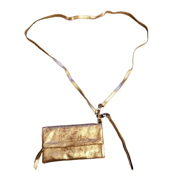 OROTON Glittery Gold Womens Clutch Bag - Picture 2 of 9